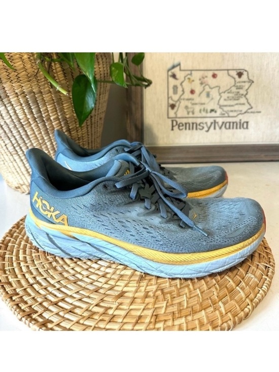 Hoka Other - Hoka Men’s Clifton 8 Max Cushioned Road Running Sneaker Blue 10.5